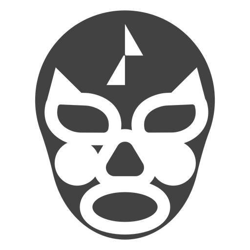 Silueta detallada de triángulo de máscara de luchador Diseño PNG