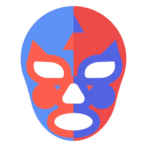 Máscara de luchador yin y yang plana Diseño PNG