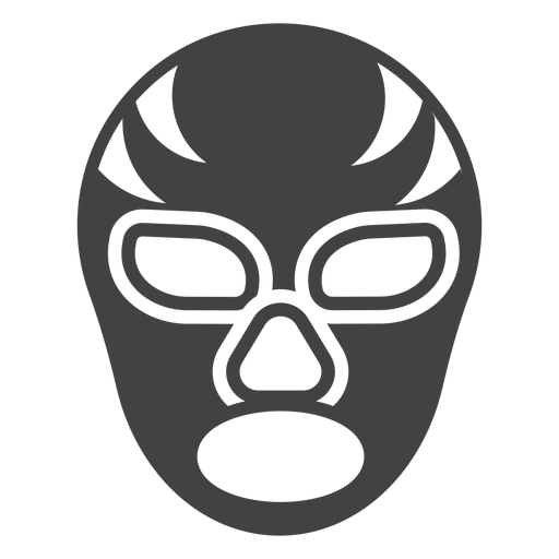 Silhueta detalhada da máscara de listra Luchador Desenho PNG
