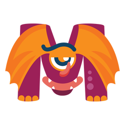 M m letter monster flat PNG Design