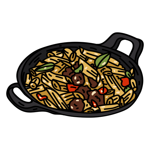 Cuenco de pasta de macarrones plano Diseño PNG