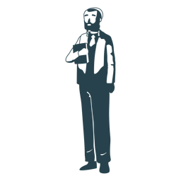 Silueta detallada de hombre libro judío Diseño PNG