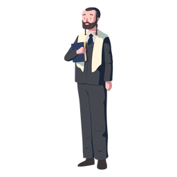 Homem livro judaico plano Desenho PNG