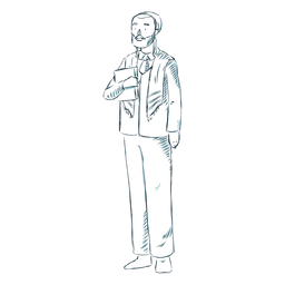 Linha de livro judeu homem Desenho PNG