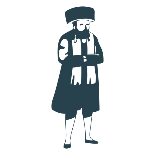 Man jewish old detailed silhouette PNG Design