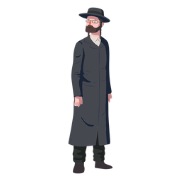 Man jewish posture flat PNG Design