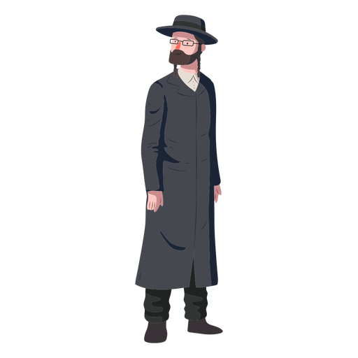 Man jewish posture flat PNG Design