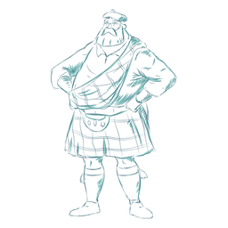 Man Kilt Sporran schottische Linie PNG-Design