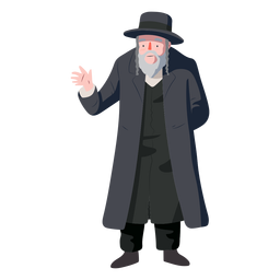 Man old jewish greeting flat PNG Design