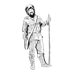 Ilustración de barba hombre pionner Diseño PNG