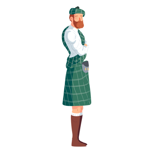 Homem escoc?s kilt sporran flat Desenho PNG