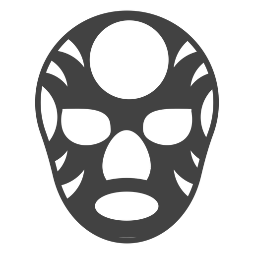 Mask luchador circle silhouette detailed