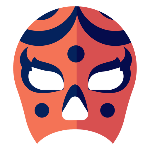 Mask luchador circle stripe flat PNG Design