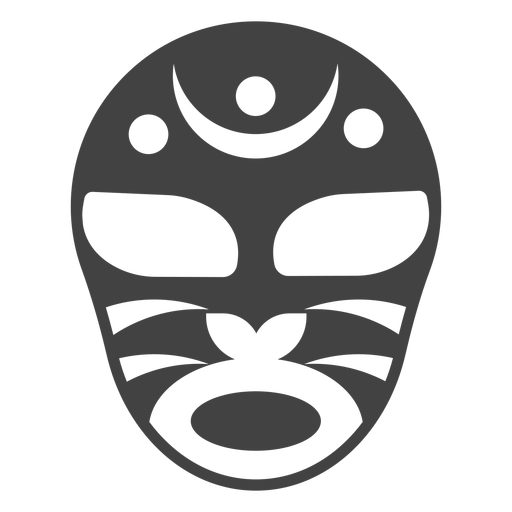 Máscara luchador media luna silueta detallada Diseño PNG