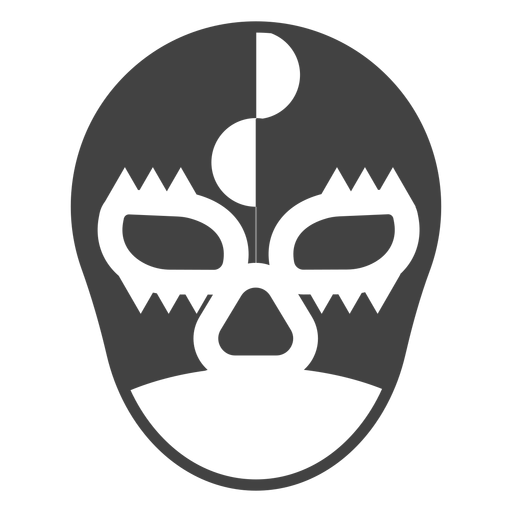 Máscara luchador semicírculo silueta detallada Diseño PNG