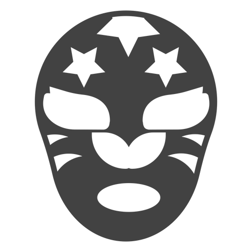 M?scara luchador estrella silueta detallada Diseño PNG