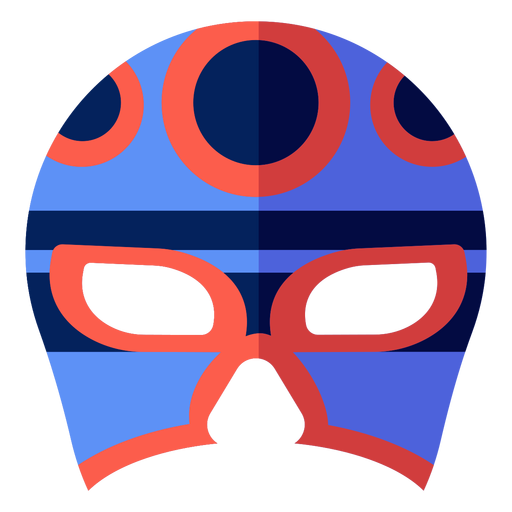 Máscara de luchador listrada círculo plano Desenho PNG