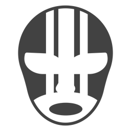 Mask luchador stripe detailed silhouette PNG Design