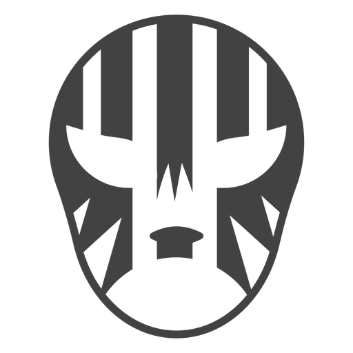 Mask luchador stripe silhouette detailed PNG Design