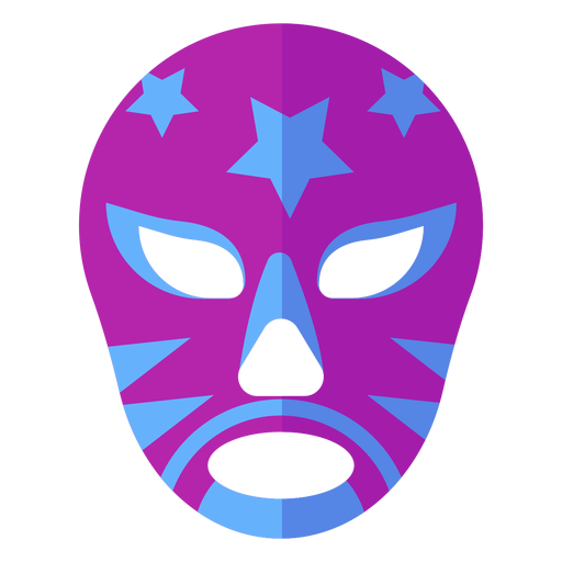 Mask luchador stripe star flat PNG Design