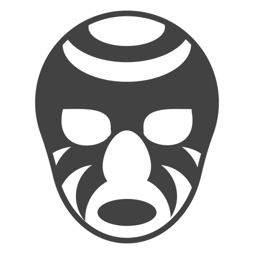 M?scara listrada silhueta detalhada do luchador Desenho PNG