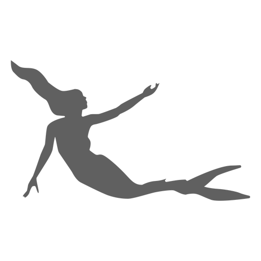 Mermaid nymph siren tail silhouette PNG Design