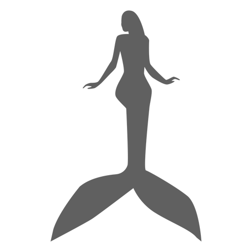 Mermaid nymph tail siren silhouette PNG Design