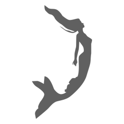 Silhueta de cauda de ninfa de sereia sereia Desenho PNG