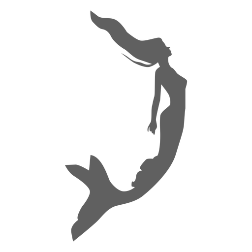 Meerjungfrau Sirene Nymphe Schwanz Silhouette PNG-Design