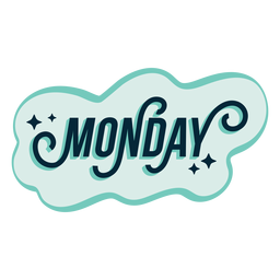 Monday badge sticker PNG Design