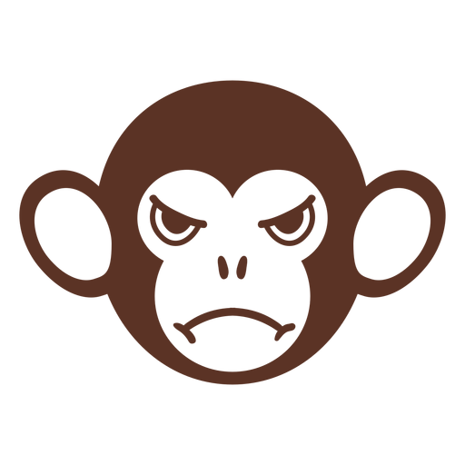 Macaco zangado com a cabe?a e focinho achatado Desenho PNG