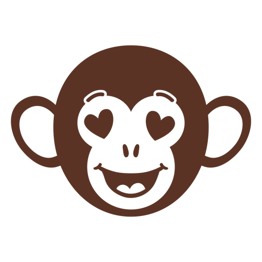Macaco enamorado cabe?a focinho achatado Desenho PNG
