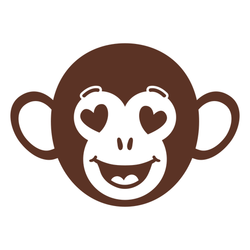 Macaco enamorado cabeça focinho achatado Desenho PNG