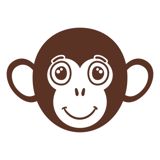 Monkey joyful head muzzle flat PNG Design