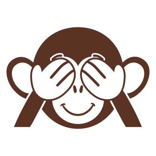 Monkey playful head muzzle flat PNG Design