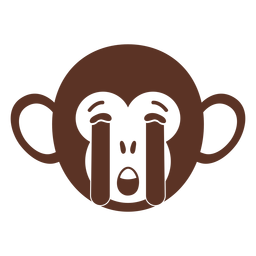 Monkey sad head muzzle flat PNG Design