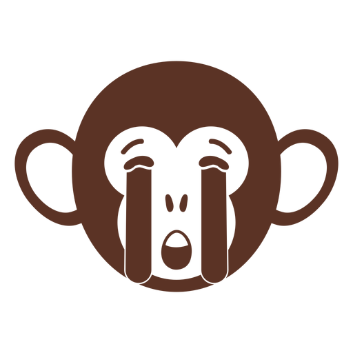 Hocico cabeza triste mono plano Diseño PNG