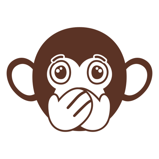 Bozal mono cabeza silenciosa plana Diseño PNG
