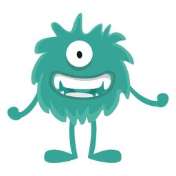 Monsterauge haarig flach PNG-Design