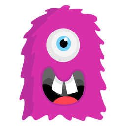 Monster Augenzahn flach PNG-Design