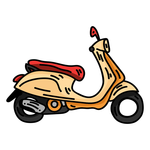 Motorrad Roller Fahrrad flach PNG-Design