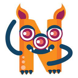 N n letra monstro plana Desenho PNG