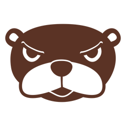 Hocico de cabeza enojada de nutria plana Diseño PNG