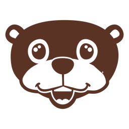 Otter happy head muzzle flat PNG Design