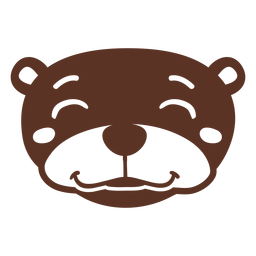 Nutria cabeza alegre hocico plano Diseño PNG