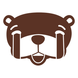 Nutria hocico cabeza triste plana Diseño PNG