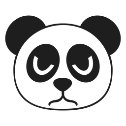 Panda wütend Kopf Schnauze Schlaganfall PNG-Design