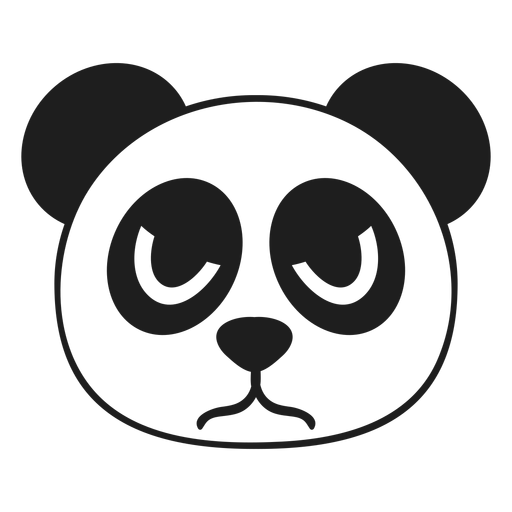 Panda zangado com o focinho na cabeça Desenho PNG