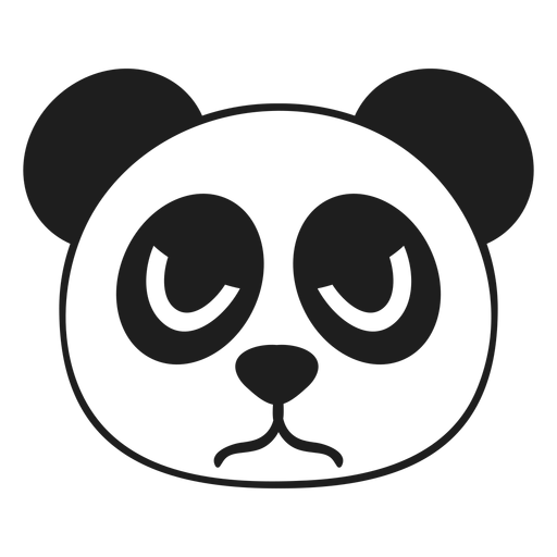 Panda zangado com o focinho na cabe?a Desenho PNG