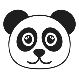 Panda alegre cabeza trazo de hocico Diseño PNG